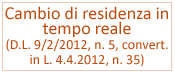 Cambio di residenza